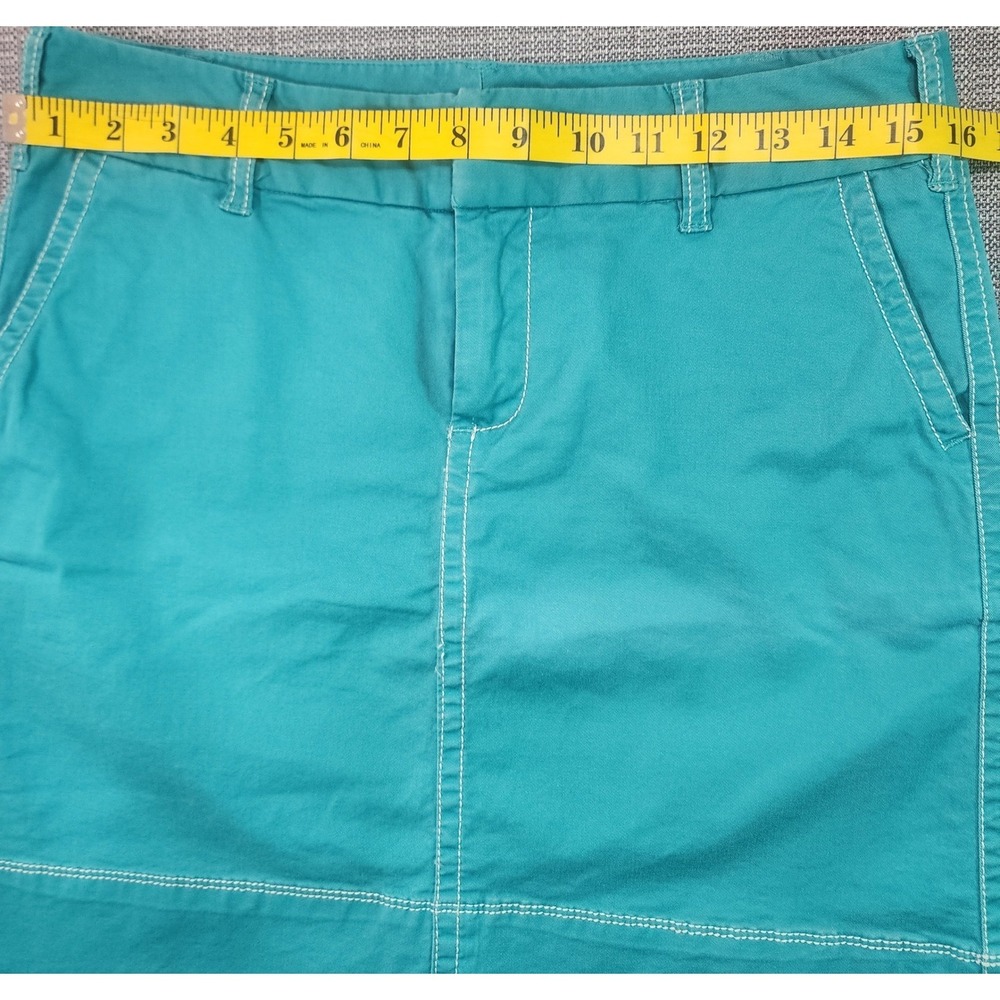 Merona Womens Size 6 Teal Cotton Mini Skirt Coastal Y2K - Picture 4 of 10